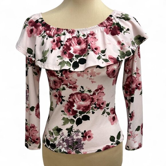 A’GACI Pink Floral Off‑the‑Shoulder Top (M) - Picture 3 of 5